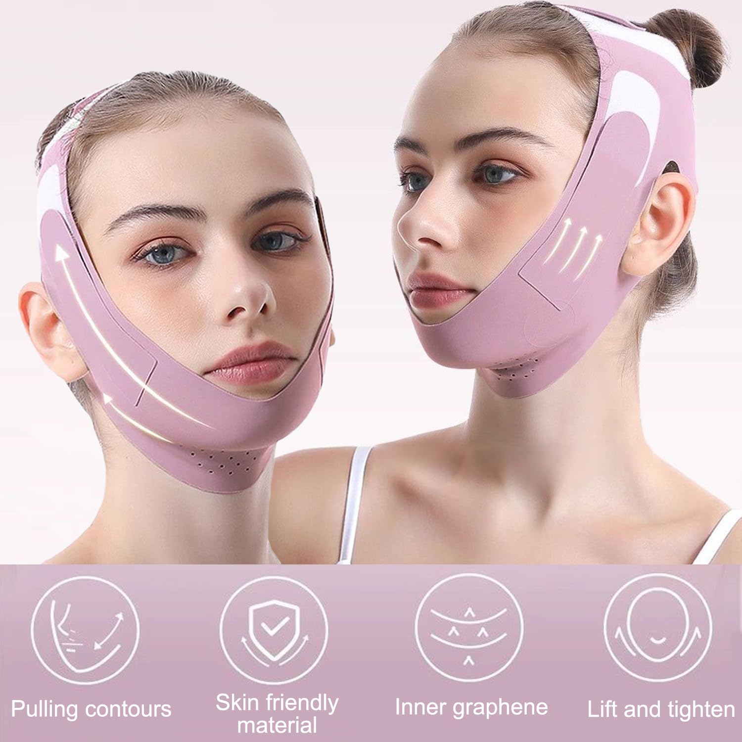 Face Bands, V-Line Lifting Chinstrap, V Line Lifting Mask, Reusable V Line Mask Facial Slimming Strap - Image 2