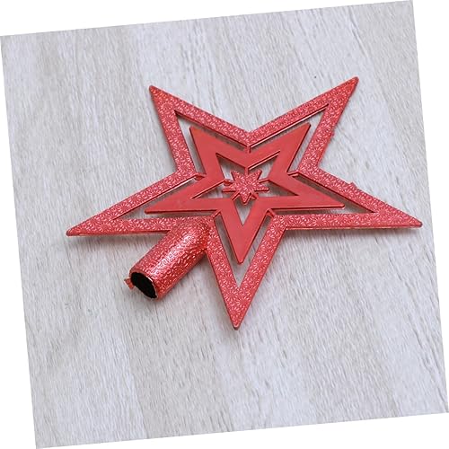 Miniatura 3 de OHPHCALL Decoración roja de estrella de 5 puntos, estrella de alambre, estrella de árbol de Navidad, estrella roja, sombrero de copa para decorar la