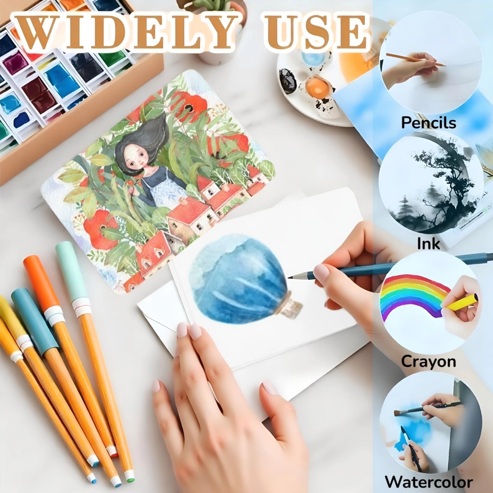 Watercolor Paper Sets - 25 Cards & Envelopes -6 Watercolor Paper Sets - 25 Cards & Envelopes -6