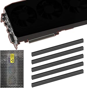 PCIE X16 Protector PCI Express X16 Male Port Anti Dust Cover Cap, 5Pcs Graphics Card Protector Dustproof Cover with Antistatic Bag, Sticker for Graphics Card Transportation (5-Pack Set)