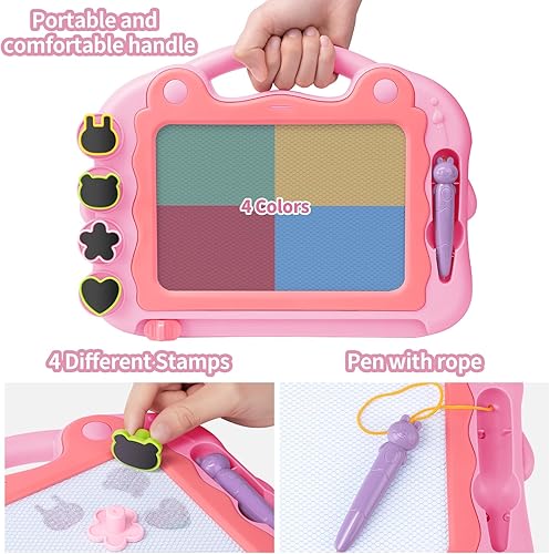 Miniatura 5 de Tablero magnético de dibujo para bebés de 3, 4, 5 años, juguetes educativos de aprendizaje para niñas de 3 a 5 años, tablero borrable para niños,