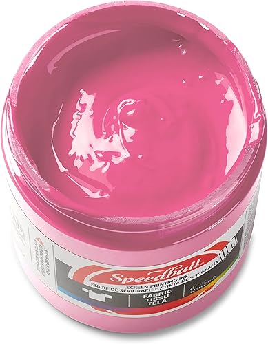 Miniatura 2 de Speedball Tinta de impresión de pantalla de tela, 8 onzas, algodón rosa de azúcar para camisetas y serigrafía