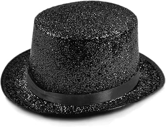 Top Hat Costume Shiny Sequin Magician Victorian Hat Dress Up Bowler Cosplay Costume Top Hats for Men Women for Masquerade