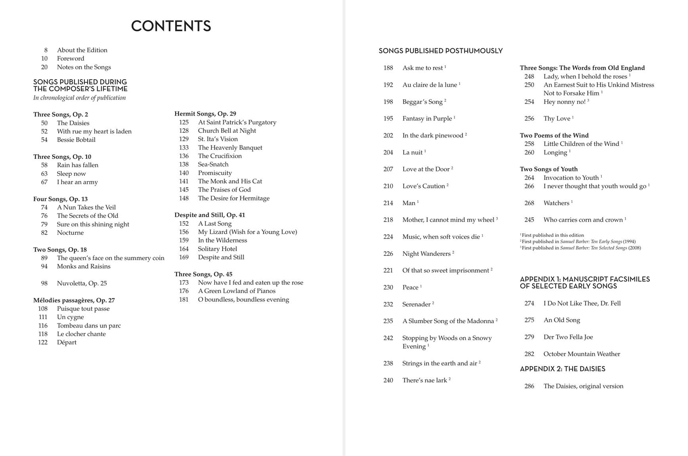 Samuel Barber 65 Songs For Hight Voice Book