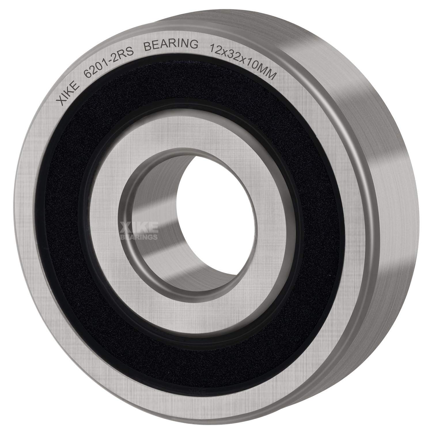 XiKe 2 szt 6201-2RS Łożyska kulkowe 12x32x10mm Gumowe uszczelnione 6201RS Stal chromowa łożyska kulkowe zwykłe.