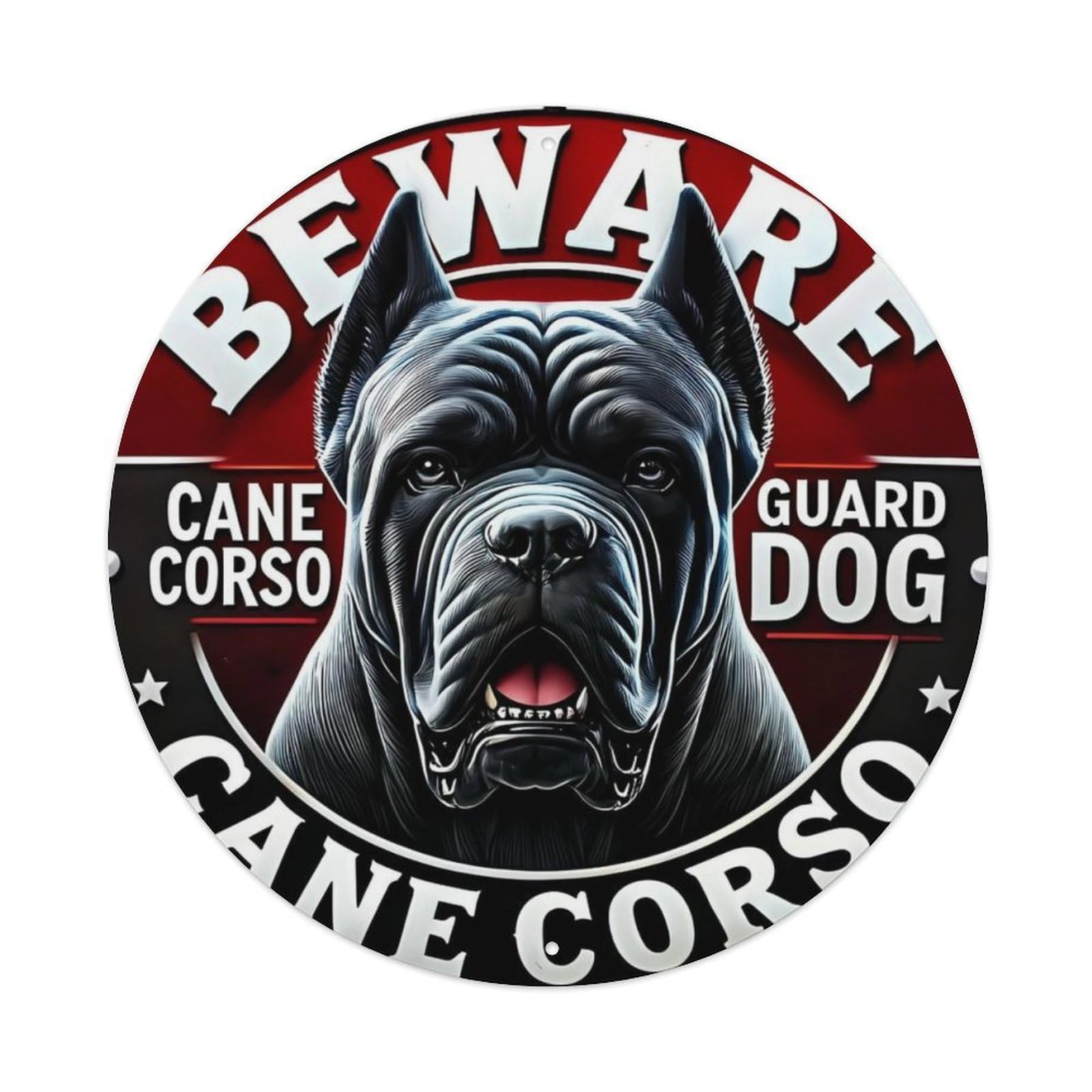 Beware Cane Corso Guard Dog Metal Tin Sign Plaque