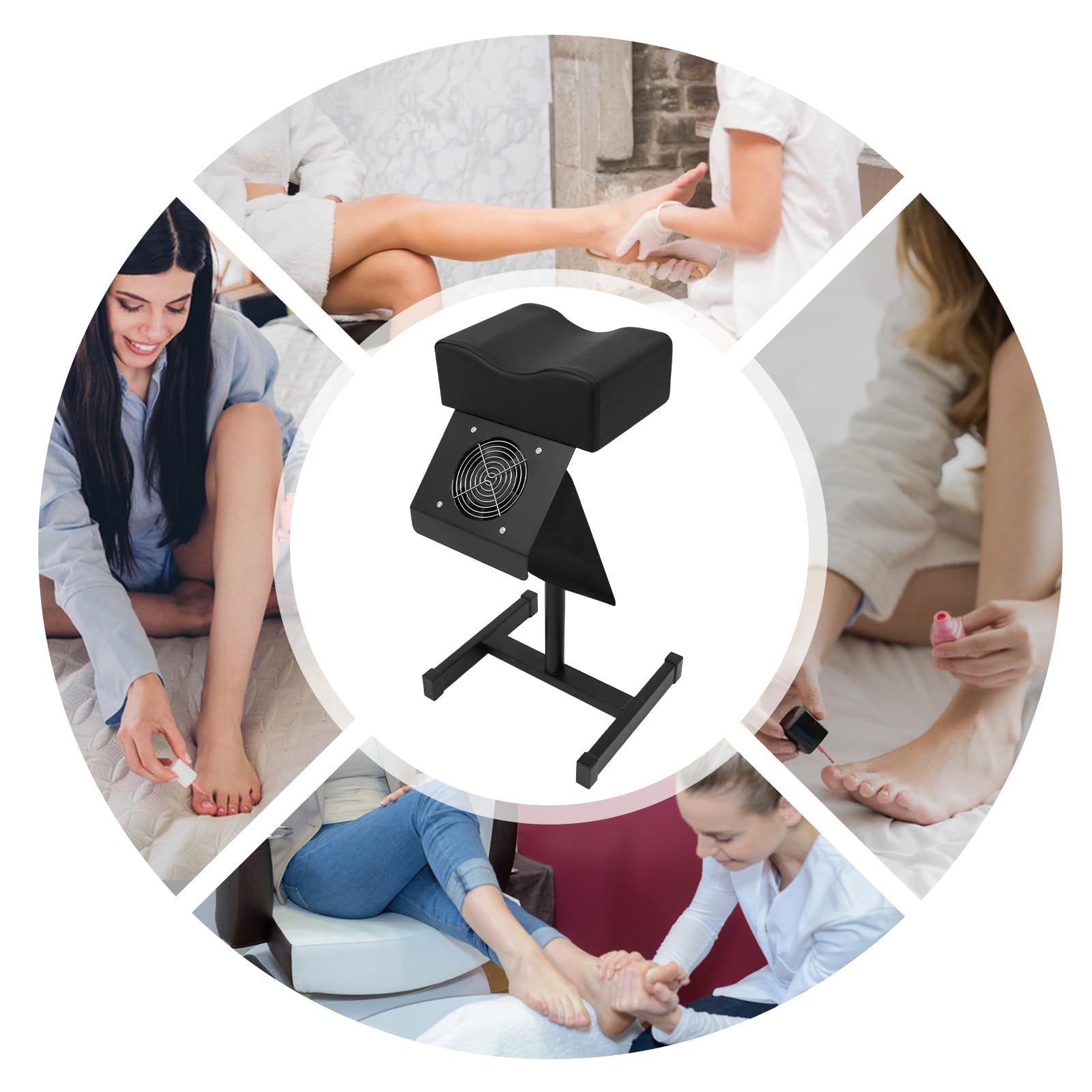 Krzesło do pedicure z odsysaniem, krzesło do pielęgnacji stóp z regulacją wysokości 48-68 cm z odsysaniem pyłu 95 m³/h, krzesło do pielęgnacji stóp do studia paznokci i użytku domowego, w