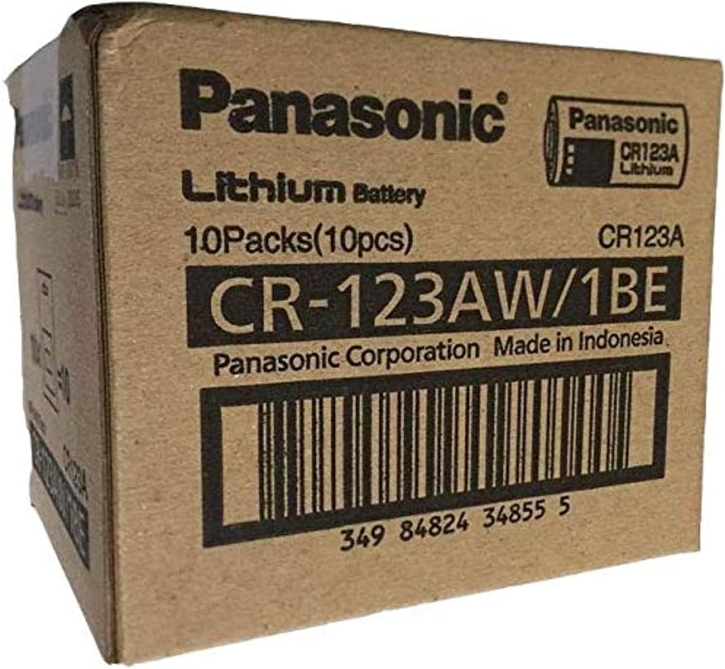 Panasonic Photo Power Lithium 3V Battery (10 Pieces in Box, CR123A)