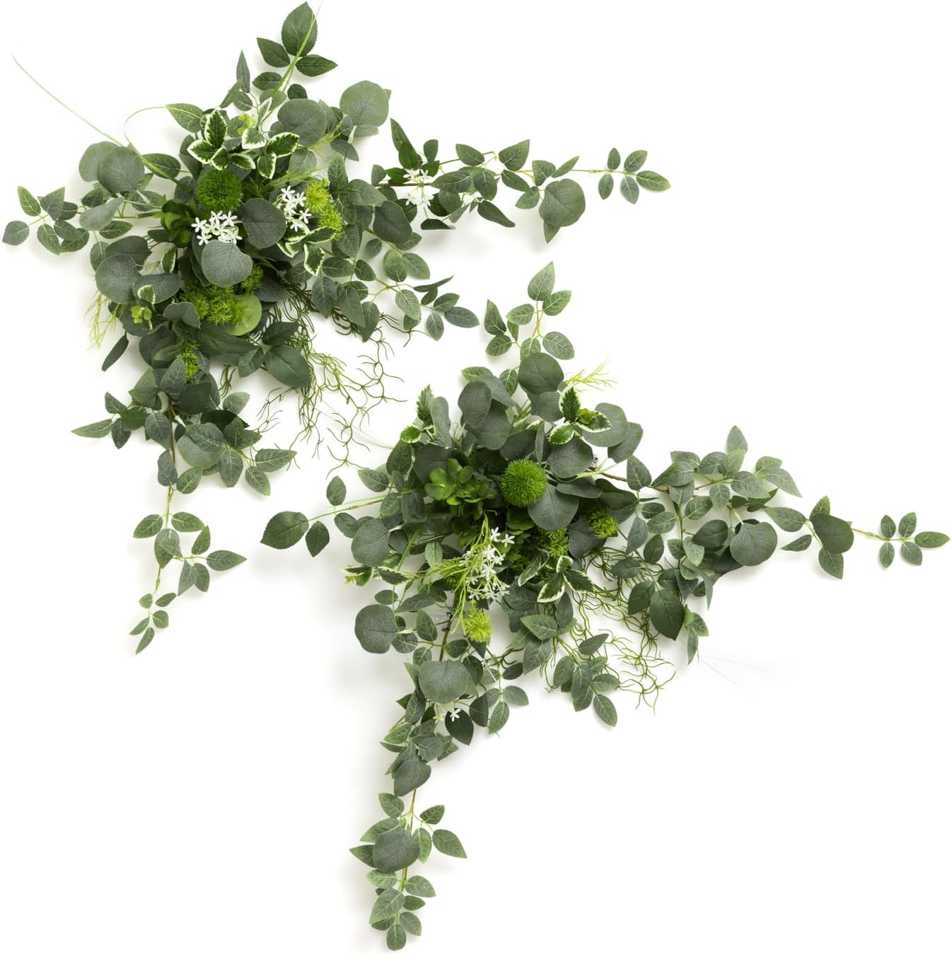 Ling's moment 2PCS Sage Green Artificial Flower Garland Wedding Arch Flowers Floral Swags Centerpieces Greenery Arrangements for Sweetheart/Head Table Easel Wall Entryway Board Backdrop Decor