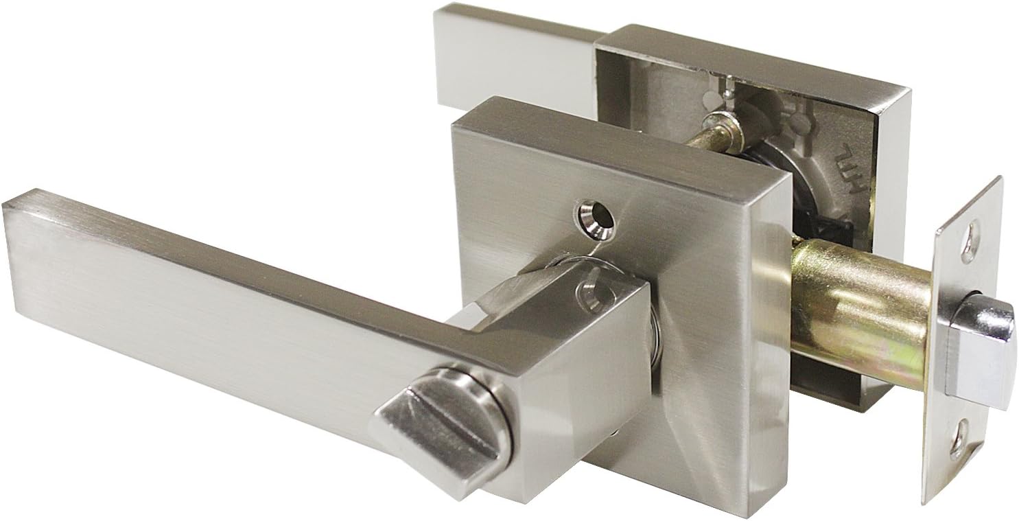 Onе-Dау Sаlе: Uр tо 40% оƒƒ 2 Pack Square Door Levers, Bedroom/Bathroom Door Knobs, Privacy Door Locks Interior Door Handles, Satin Nickel Finished,Heavey Duty