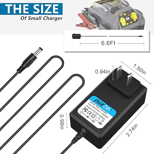 Miniatura 5 de PwrON Adaptador de CA y CC de 6.6 pies compatible con Duralast Gold BP-DLG BPDLG 700 AMP 900 Amp BP-DL900 Peak Jump Starter Battery Jumper, para