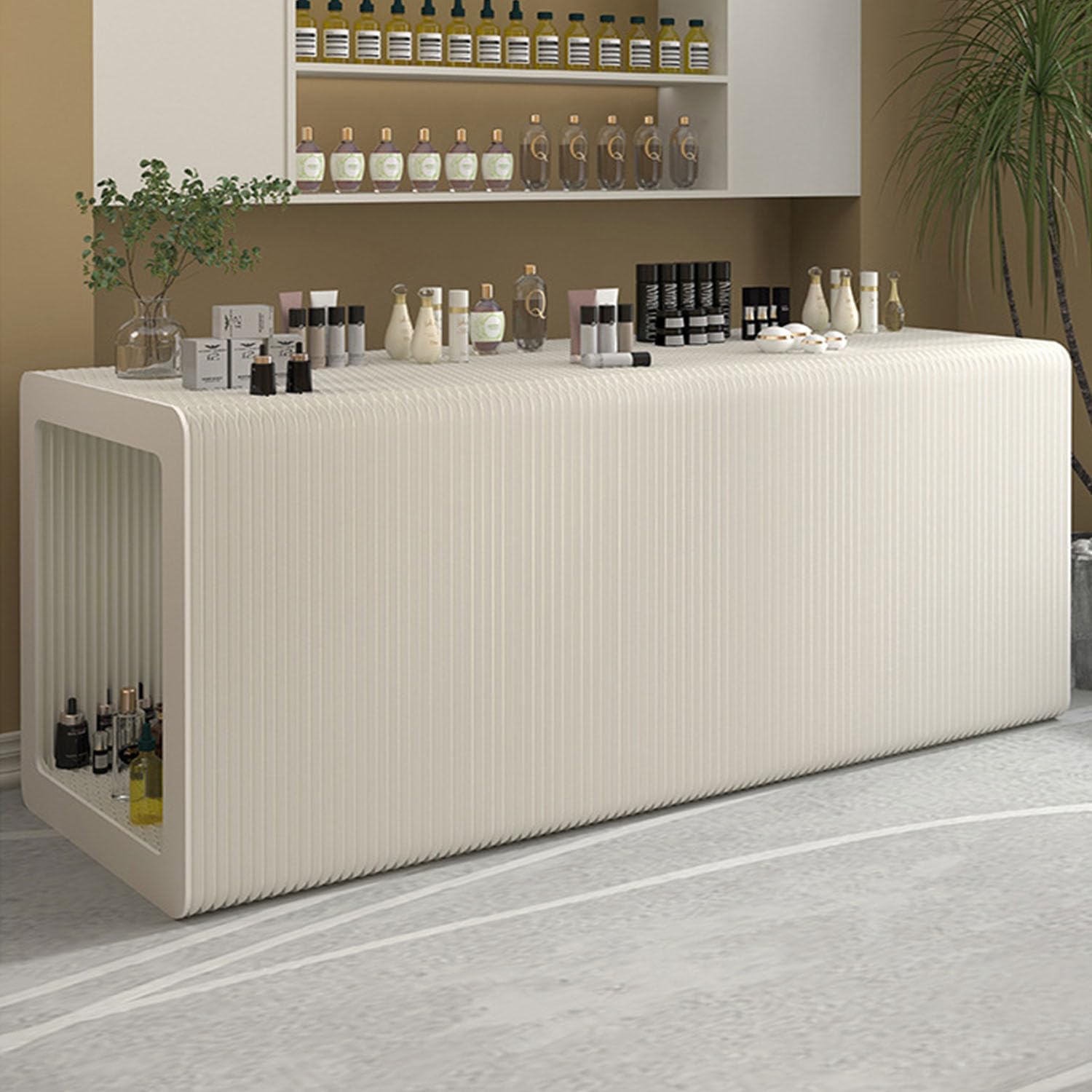 Verkaufstisch, Faltbarer Papierständer, Sideboard-Schrank, Kleiner Kassentresen, Faltbare, einziehbare Papiertrennwand für Geschäfte, Büros, Ausstellungshallen usw. (1–4 Meter),1~2m*78cm*31cm