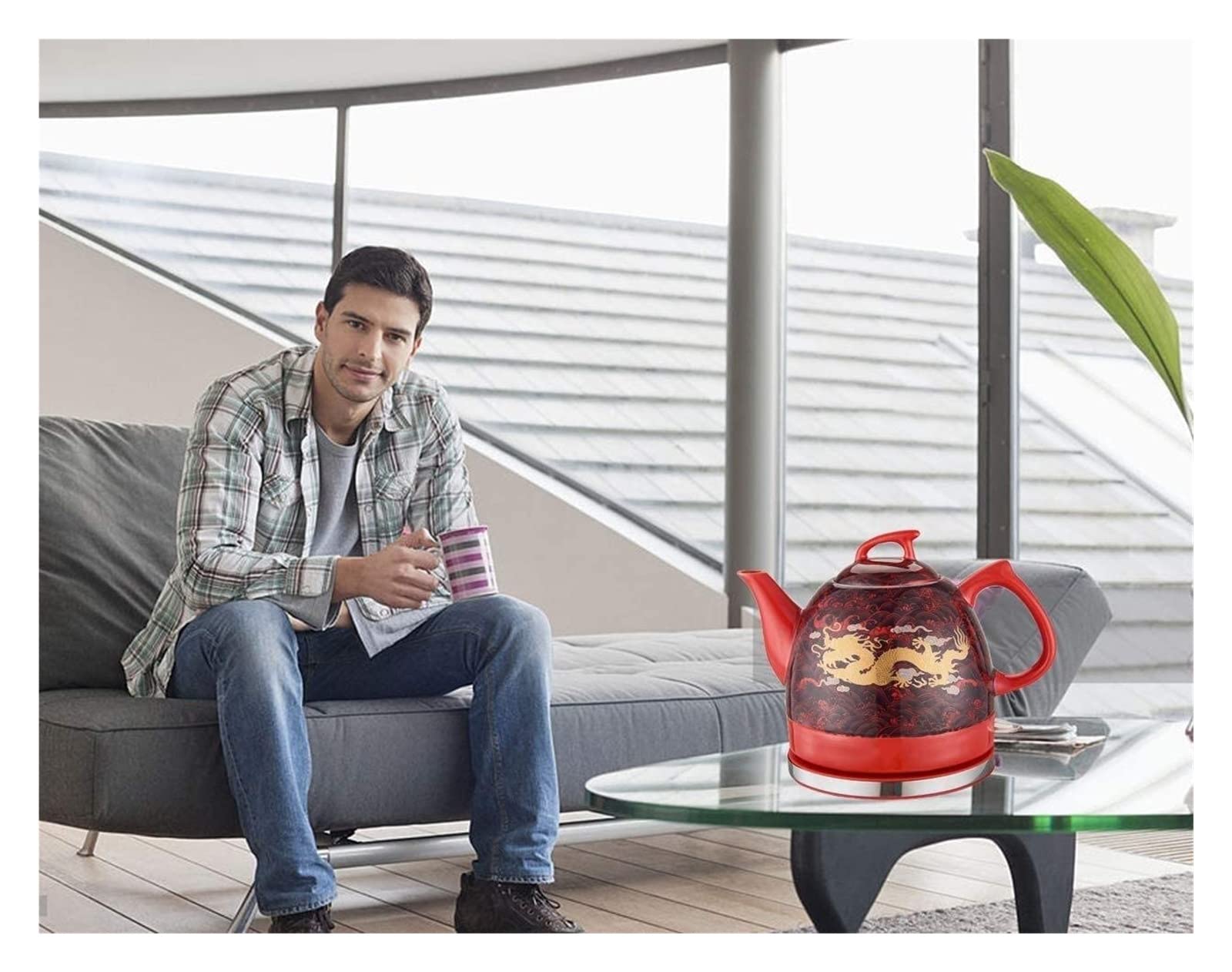 Hervidor eléctrico de café de preparación rápida, hervidor de Agua con Silbato, autoapagado, autoprotección en seco antiquemaduras, Termo de Temperatura Constante, Moda