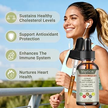 Citrus Bergamot Liquid Drops 60ml Vegan - Lower Cholesterol Levels - Cholesterol Complex Supplement 3000mg Equivalent Formula with Black Pepper & Olive Leaf - High Absorption Heart Health Supplement