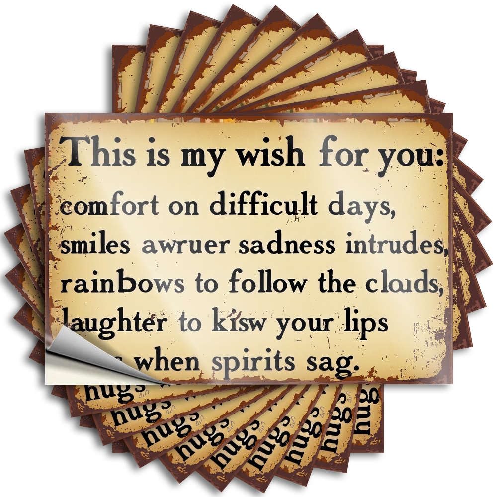 Wish for Comfort, Smiles, Rainbows, Laughter. Funky Fall - Quote Hat Removable Vinyl Decal(12X18CM)