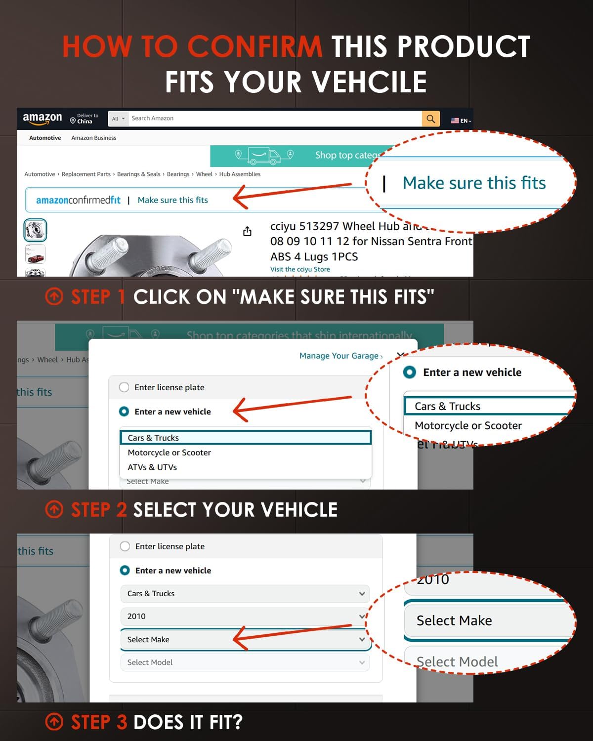 cciyu Wheel Hub Bearing Assembly 2pcs Front Left Right 6 lugs ABS with tegral Sensor 515159 for Cadillac Escalade Esv 2015-2019 2WD for Chevrolet Silverado 1500 for Gmc Yukon 2WD Wheel Hubs - Image 7