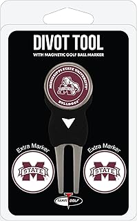 Team Golf NCAA Divot Tool with 3 Golf Ball Markers Pack, Markers are Removable Magnetic Double-Sided Enamel