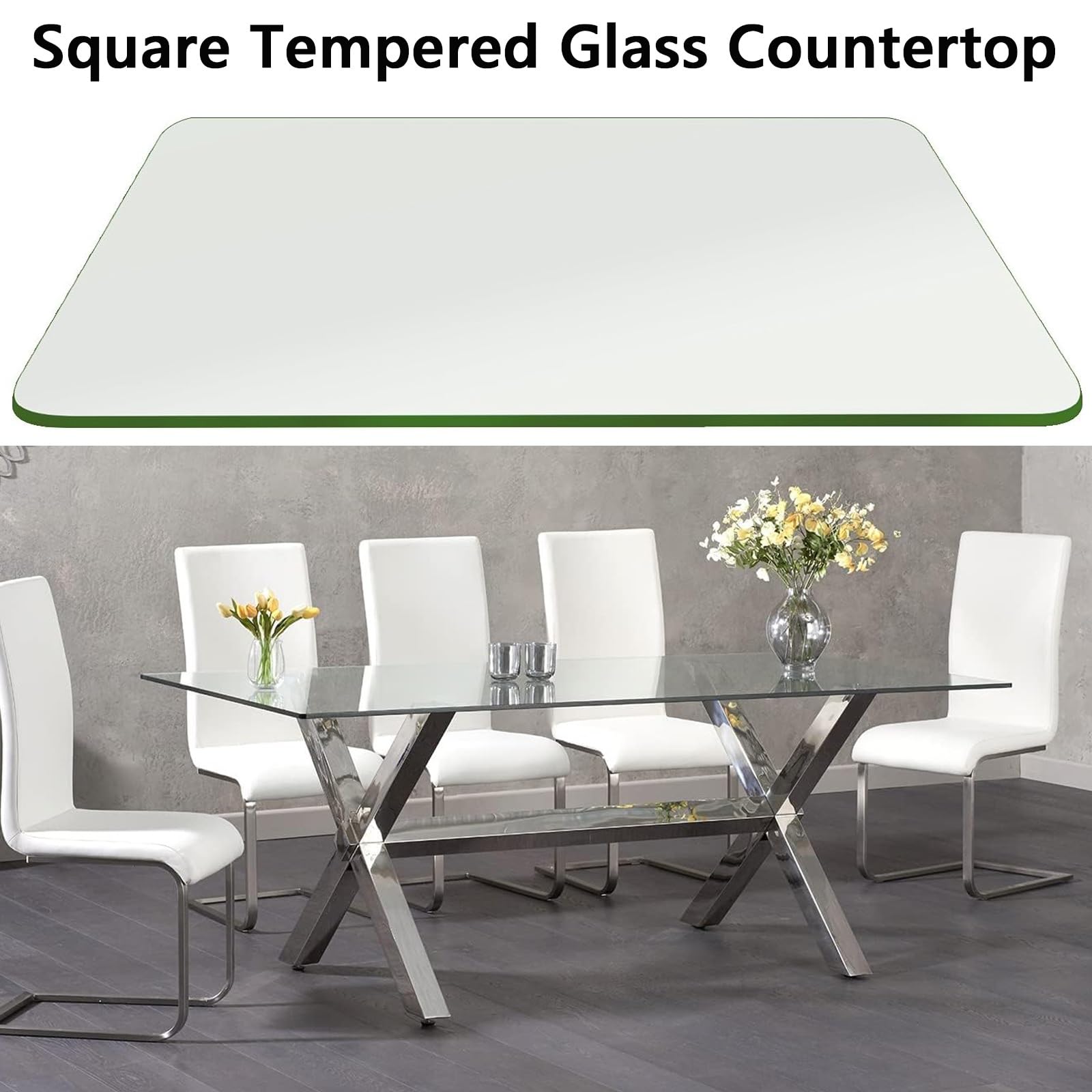 Amazon｜SXKJQER 正方形 強化ガラス ガラステーブル 強化ガラス