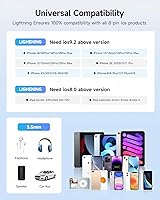 Vista 4 de [Apple MFi Certified] 2 Pack Lightning to 3.5 mm Headphone Jack Adapter, iPhone Aux Adapter Converter Dongle Audio Cable Compatible with iPhone 14