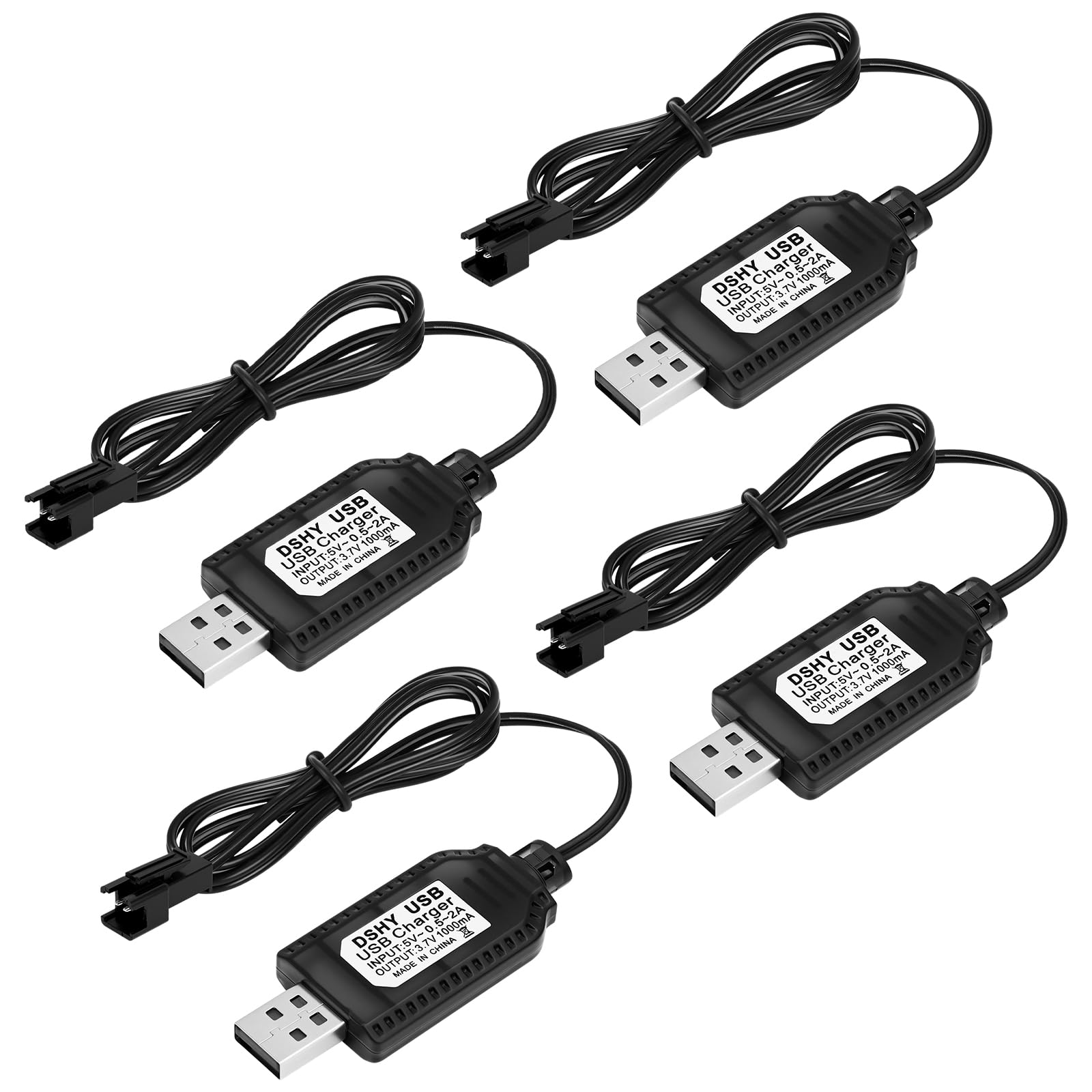Amazon.co.jp: 4個 3.7Vバッテリー充電器 USB JST SM-2Pプラグコネクタ