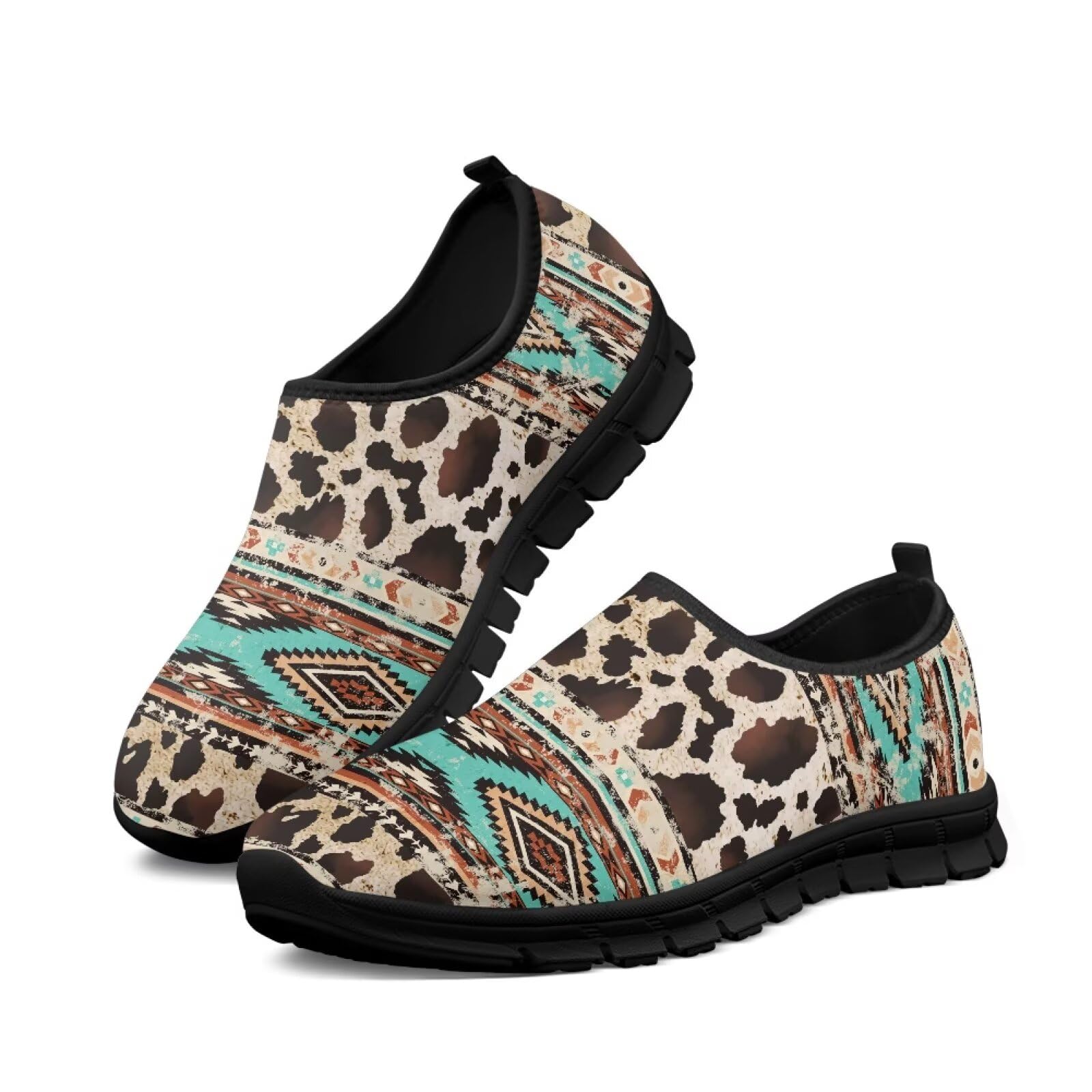 Męskie buty do biegania w mieście, lekkie podparcie łuku, oddychające mokasyny na rower, kemping, spacery, czarna podeszwa, Retro Leopard Print, 40 EU