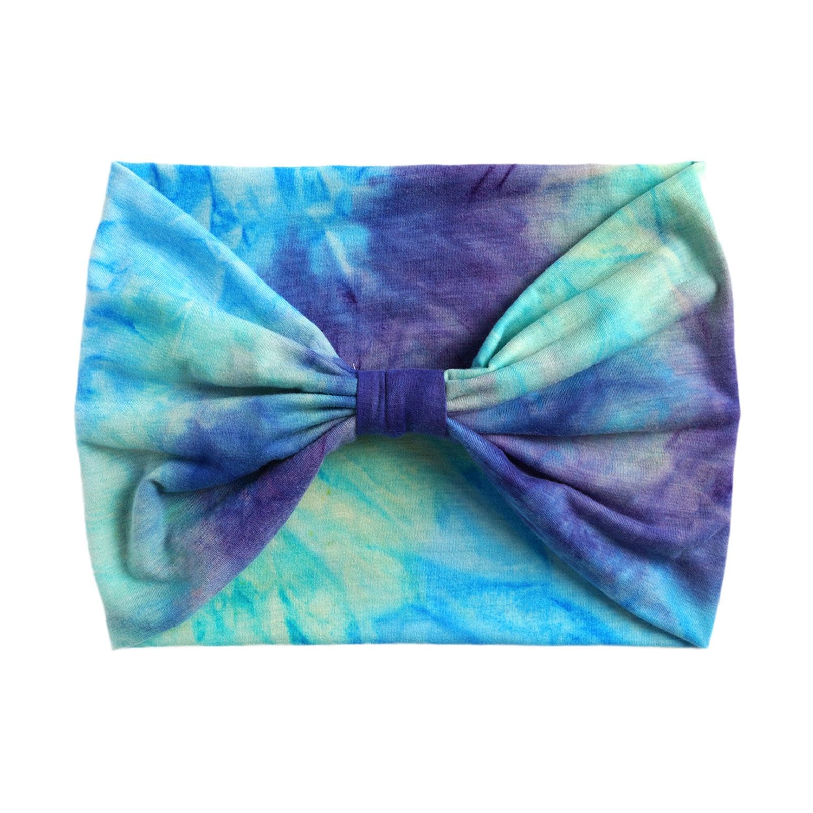 calandis Women Wide Headband Tie Dye Head Scarf Sweat Absorbent Soft Stretchy Bandana Style B | Hair Accessories | Womens Accessories-picture-36