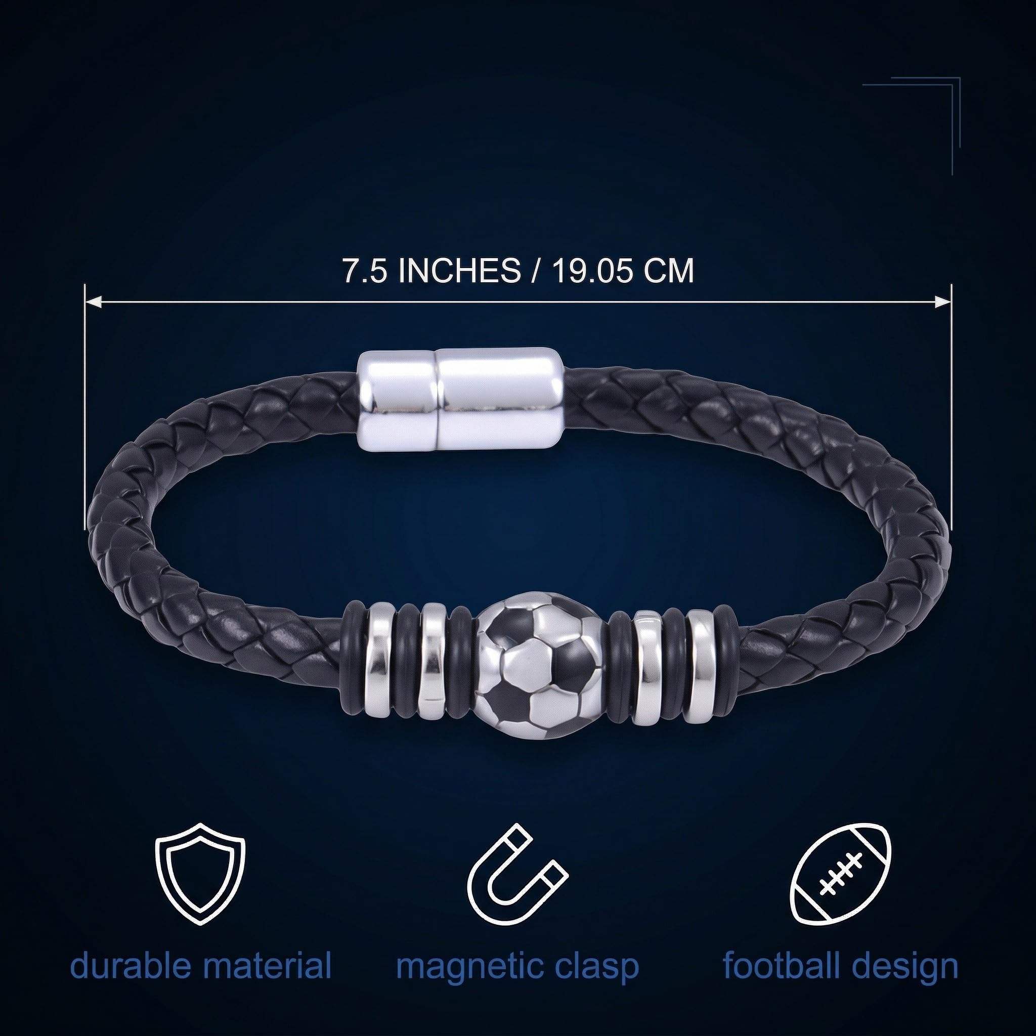 Pulsera de Fútbol para Niños 7.5 Pulgadas Regalo Original 8-12 Años