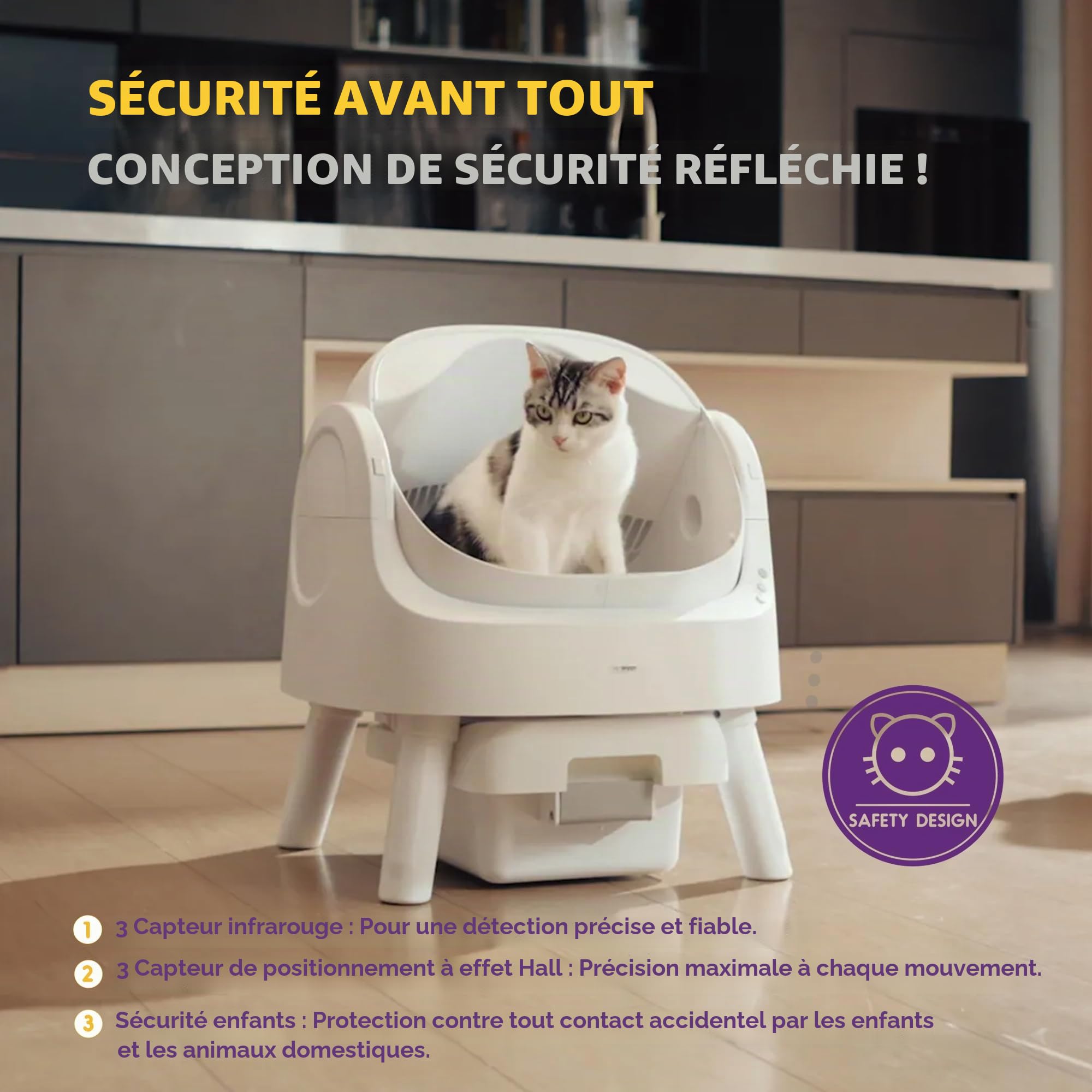PetPivot Litière autonettoyante pour Chat avec Design Ouvert, Modes automatiques et manuels, Nettoyage instantané et Pelle Facile, idéale pour Les Grands Chats, Convient pour Les foyers de Plusieurs