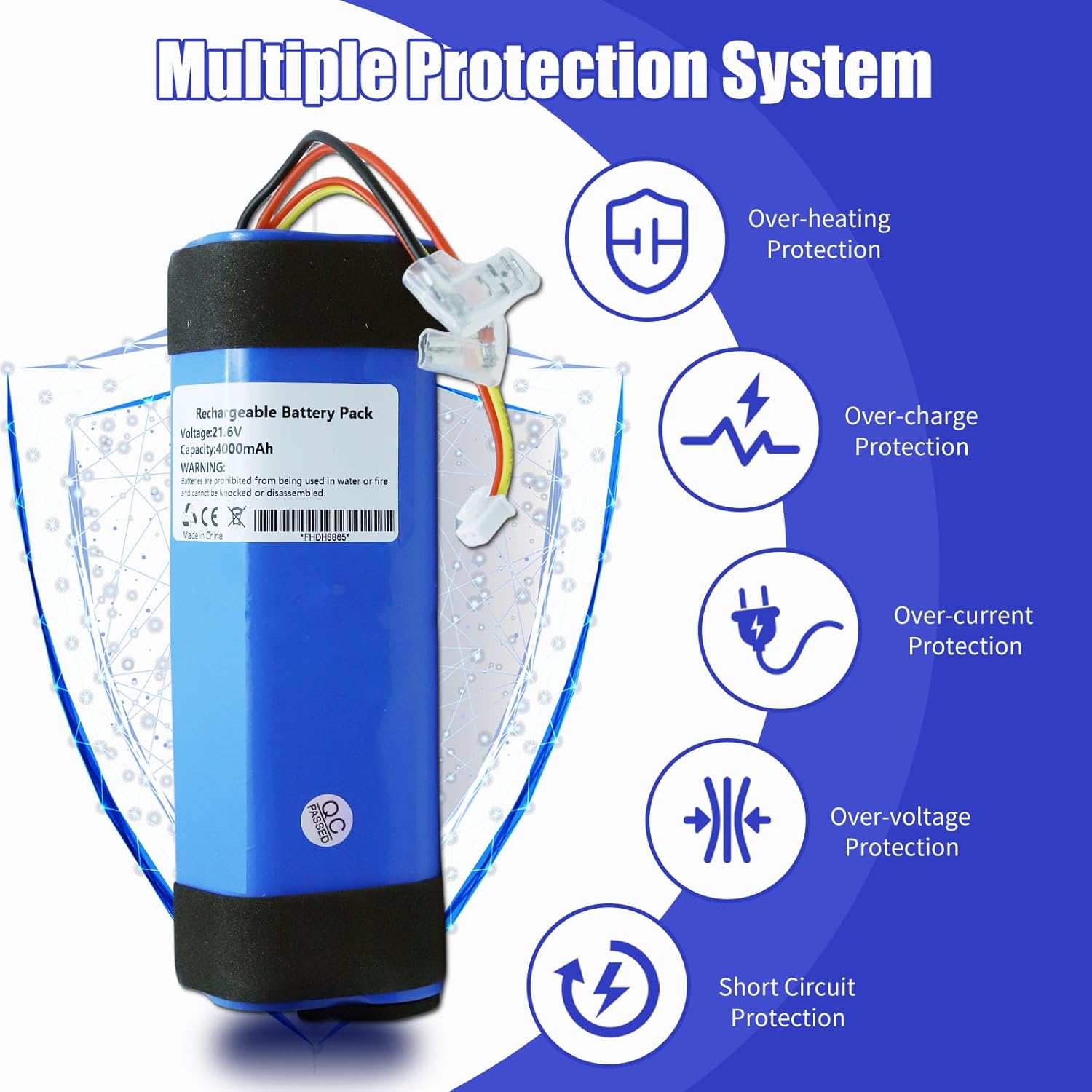 4000mAh 21.6V ONE S3 Battery Compatible with Tineco Compatible with Tineco Floor ONE S3 Floor One S3 Breeze Vacuum Cleaners