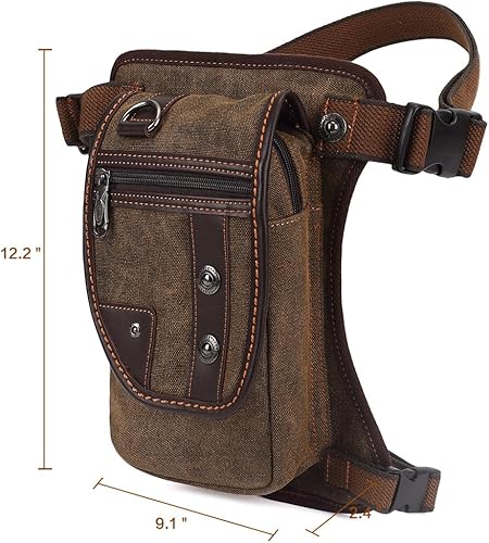 Miniatura 3 de Bolso de mensajero de lona vintage para hombre, bolso de mensajero de retazos de cuero en el pecho