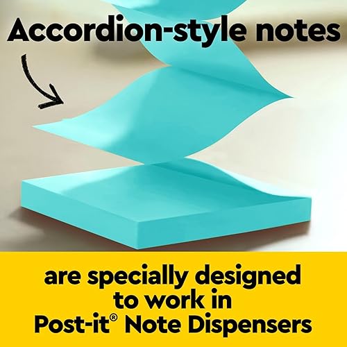Vista 5 de Post-it Notas desplegables súper adhesivas, 3 x 3 pulgadas, 18 blocs, 90 hojas/bloc, 2 veces el poder de adherencia, suministros de regreso a clases