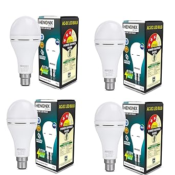 Rechargeable LED Bulb 12W | Inverter Bulb for Home | Long-Lasting Backup | B22 Holder | Pack of 4
