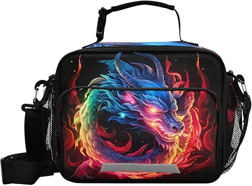 Miniatura 1 de Blue Flame Dragon - Lonchera con aislamiento para niños, con correa de hombro extraíble para niño y niña, 20847438