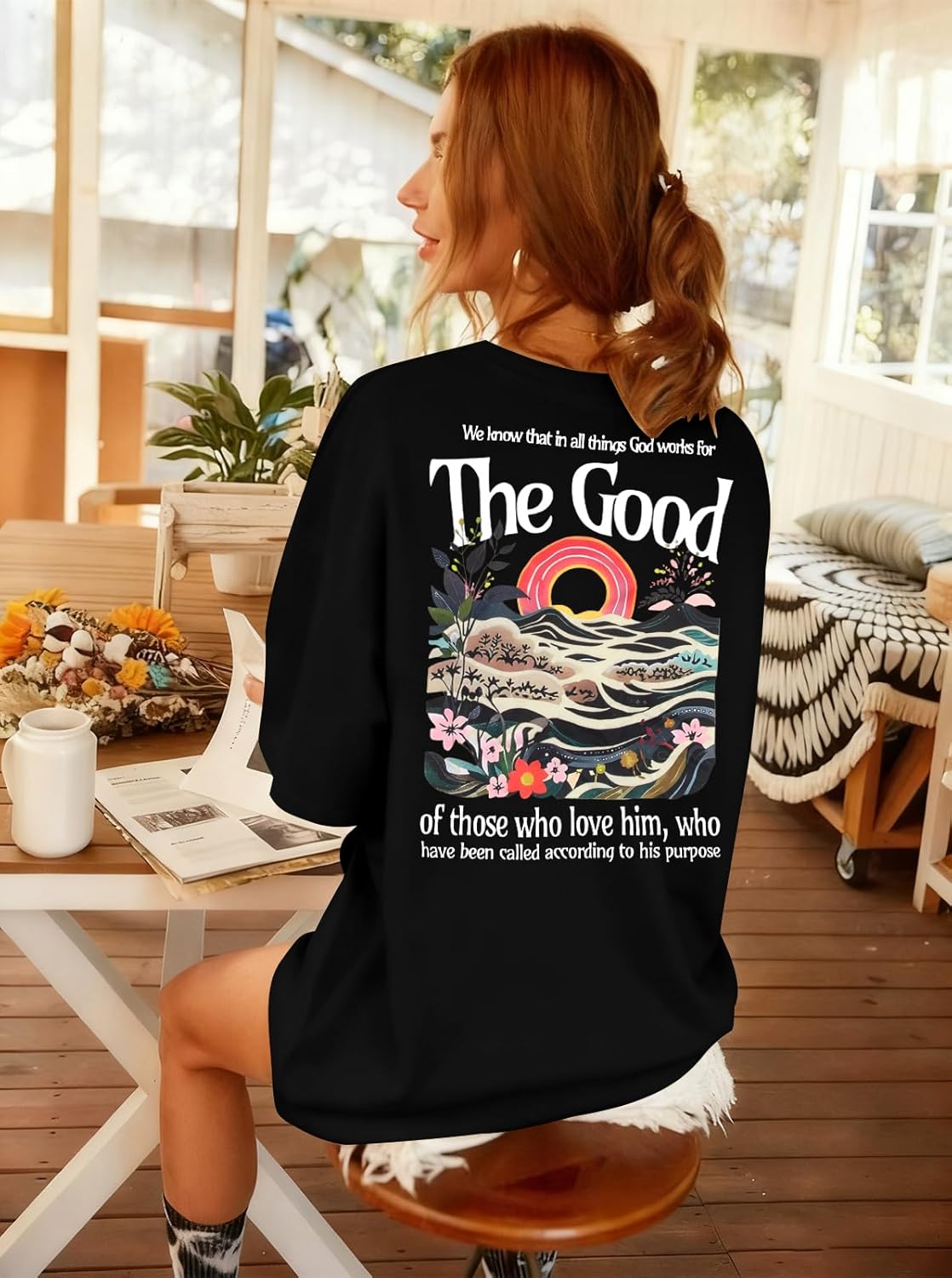 Christian Shirts Women Oversized God Shirt Religious Tshirt Bible Verse Graphics Tee Tops - Image 3