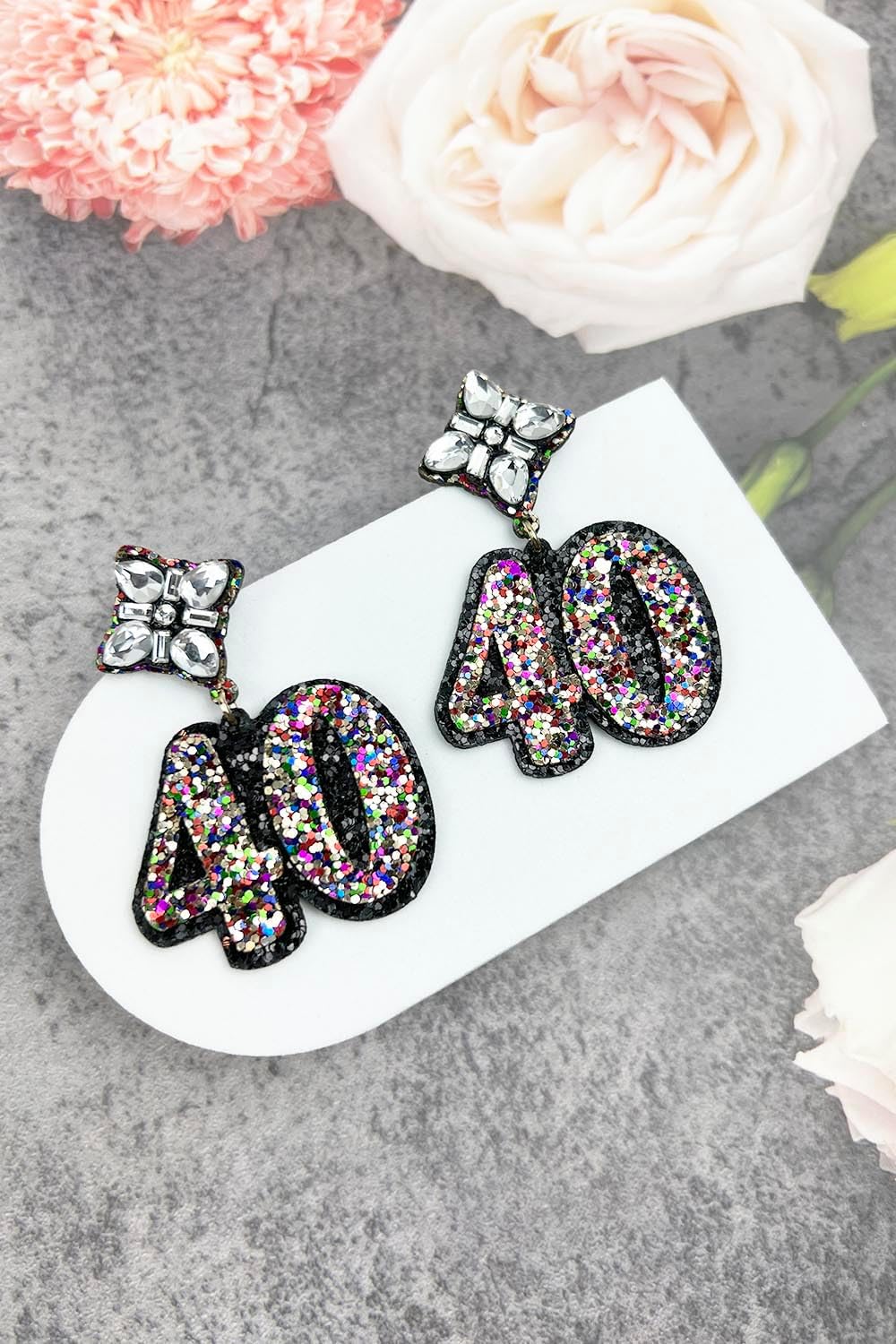 Birthday Glitter Drop Post Earrings - Shimmering, Jewelry, Memorable Milestone, Sparkles