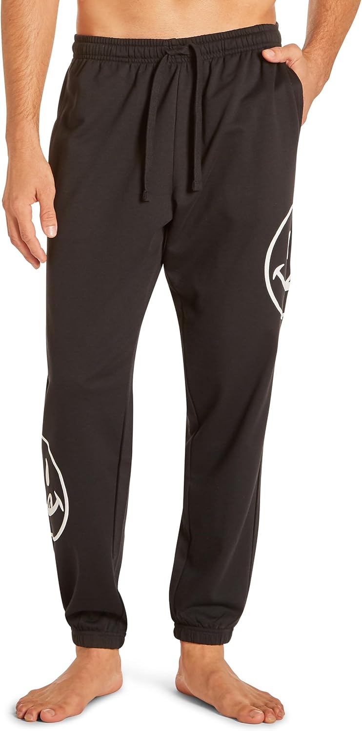Joe Boxer French Terry Mens Pajama Pants with Pockets, Logo Print Mens Sleep Pants, Loungewear and Sleepwear