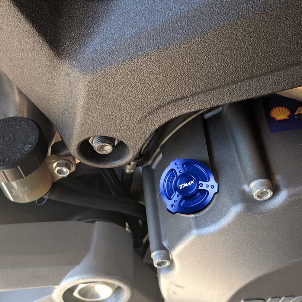 Modeer per Tmax 560 / Tech Max 2020-2022 Tmax 530 SX/DX 2012-2022 Tmax 500 2008-2011 Tappo olio motore CNC per motocicli Bullone Tappo di riempimento carburante tmax560 tmax530 Accessori (blu)