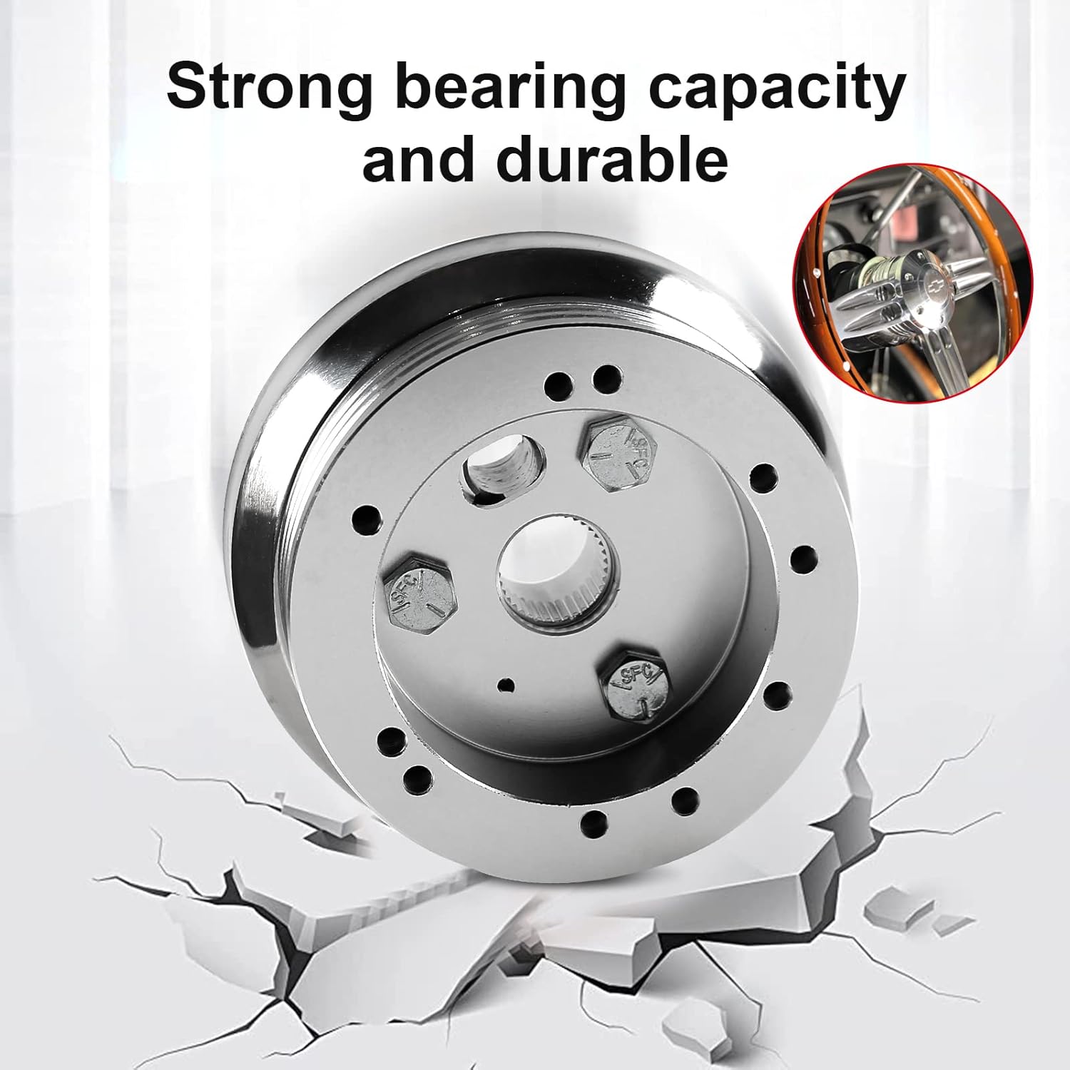 5 & 6 Hole Billet Steering Wheel Hub Adapter Car Polished Short Hub Connector Car Accessories Silver