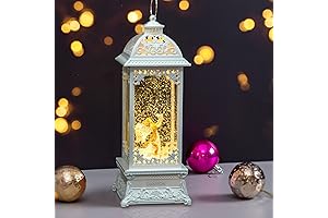 12" White Angel with The Pearl LED Lighted Snow Globe Lantern