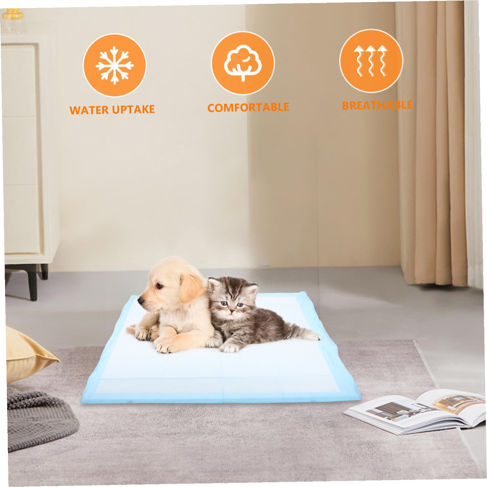 Mikikit Almohadillas Absorbentes para Cachorros Entrenamiento Higiénico para Perros Interior Jaulas Coches y Control de Orina para Mascotas