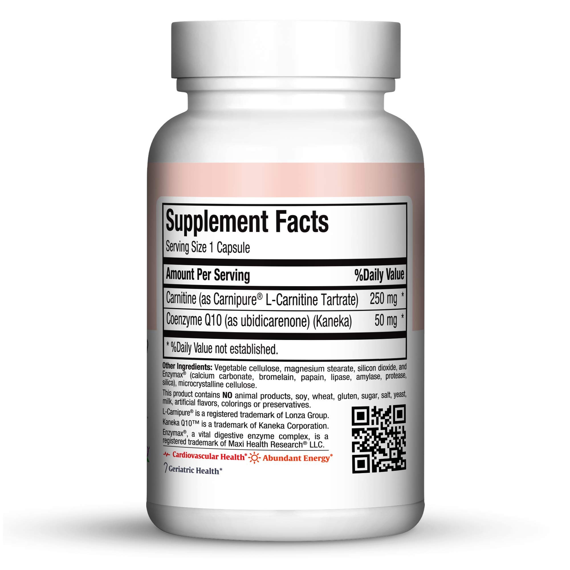 l carnitine l tartrate coenzyme q10 Amazon.com: Maxi Health Coq Carnitine Complex - Coenzyme Q10 & L-Carnitine  - Heart Health - 60 Capsules