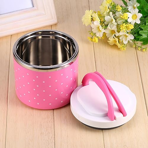 Miniatura 9 de TOPINCN Insulation Thermal Lunch Box, Stainless Steel Inner, 1 Layer, Heat Preservation 1-3 Hours, SiliconeEnhances Sealing with Double Handles,