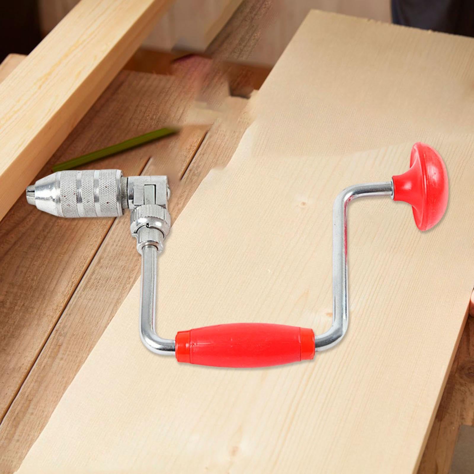 Perceuse manuelle traditionnelle pour perçage de trou précis - Poignée ergonomique - Plusieurs tailles - Outil de perçage vintage pour le travail du bois
