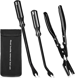 3 PCS Clip Removal Tool,Clip Pliers Fastener Remover,Car Trim Rivet Removal Pry Tool for Automotive Door Panel,Upholstery,Dashboard Black