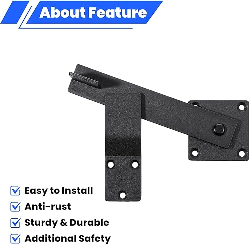 Miniatura 3 de Paquete de 4 pestillos de puerta corrediza para puerta de granero, pestillo de puerta corrediza para valla, puerta de cobertizo, puerta de granja,