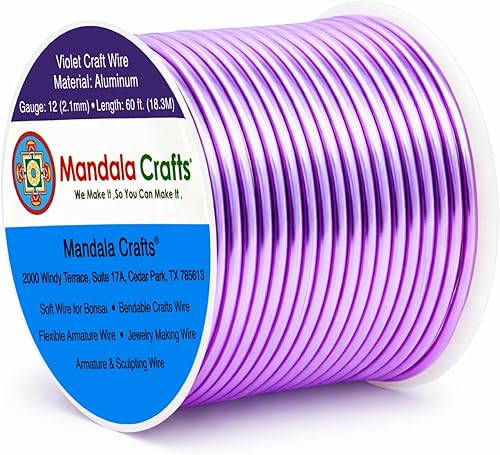 Vista 344 de Mandala Crafts - Alambre de aluminio anodizado de calibre 10 para manualidades de joyería - 32 pies de alambre flexible de cobre coloreado - Doble