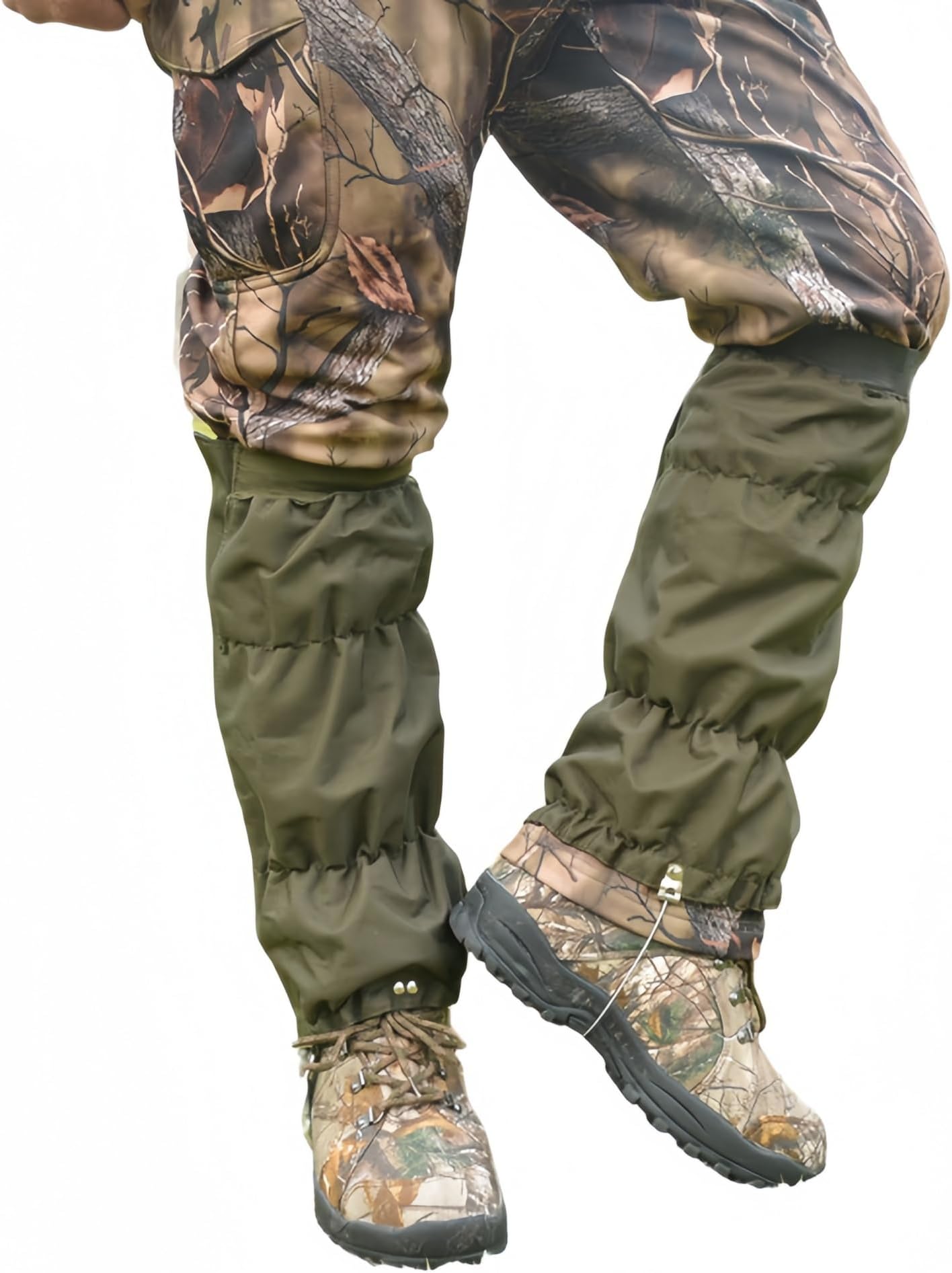 Adjustable Snake Gaiters for Men & Women, Thicken Snake Proof Boot Gators, Snake Bite Protection Guards Chaps, Waterproof Leg Gators for Hiking, Hunting, Snow, Snowshoeing, Rattlesnake