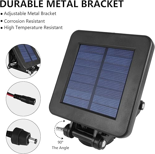 Miniatura 4 de Panel solar para comedero de ciervos  Panel solar de 6 V, impermeable, pequeño cargador de batería solar con un soporte ajustable y clip de