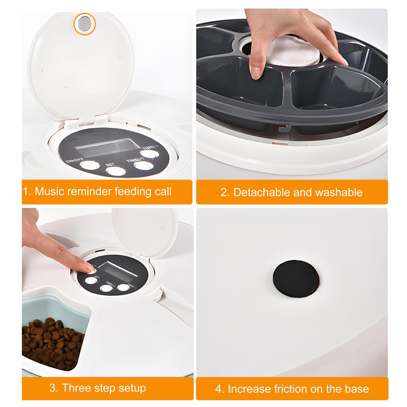 Distributeur Croquettes Chat Automatique, avec Batterie et Minuteur, Distributeur de Croquettes pour Chat avec Refroidissement, sans Fil pour Nourriture Sèche et Nourriture Humide