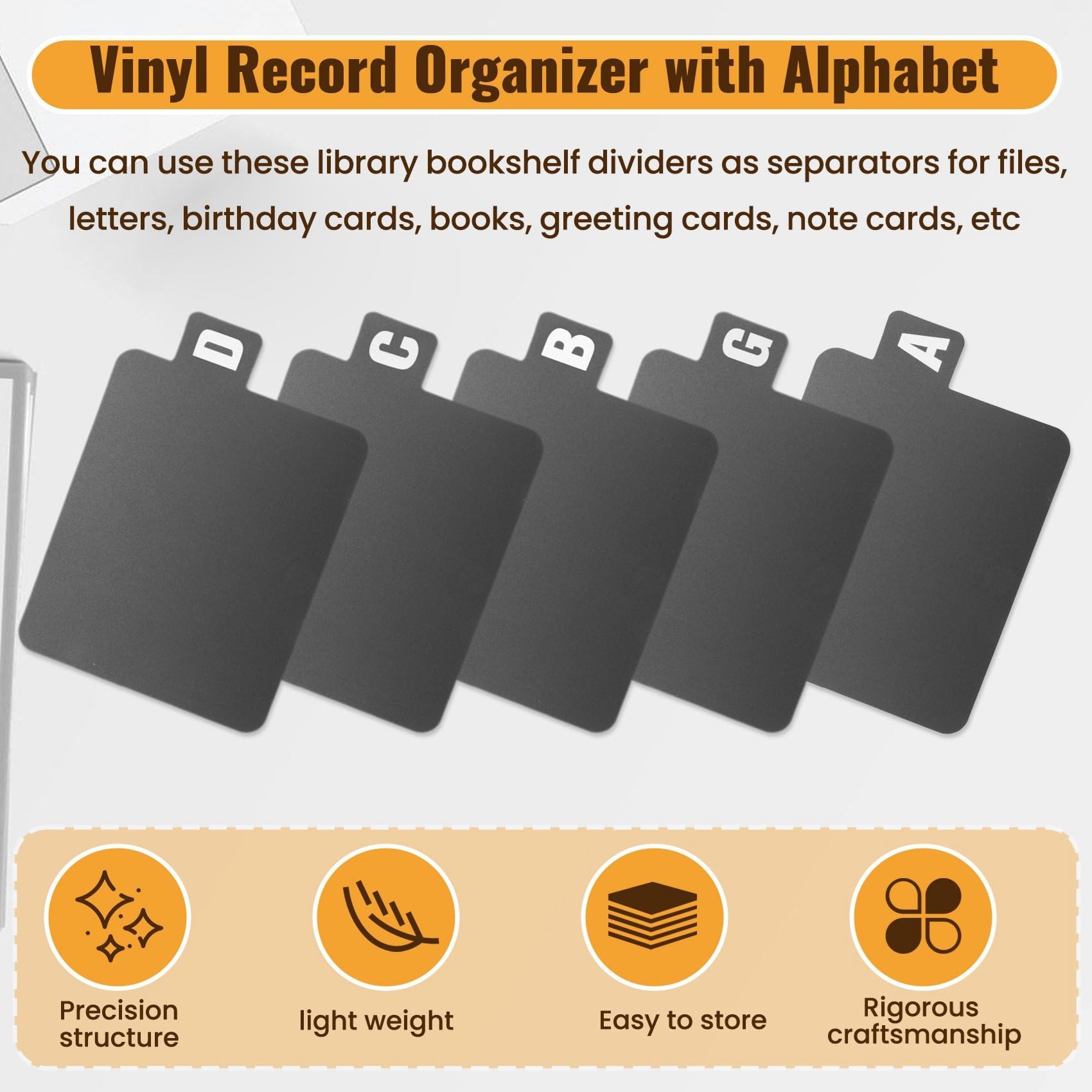520 Pezzi Divisori per Dischi In Vinile Divisori Alfabetici per DVD Divisori Alfabetici Organizer per Dischi In Vinile con Alfabeto